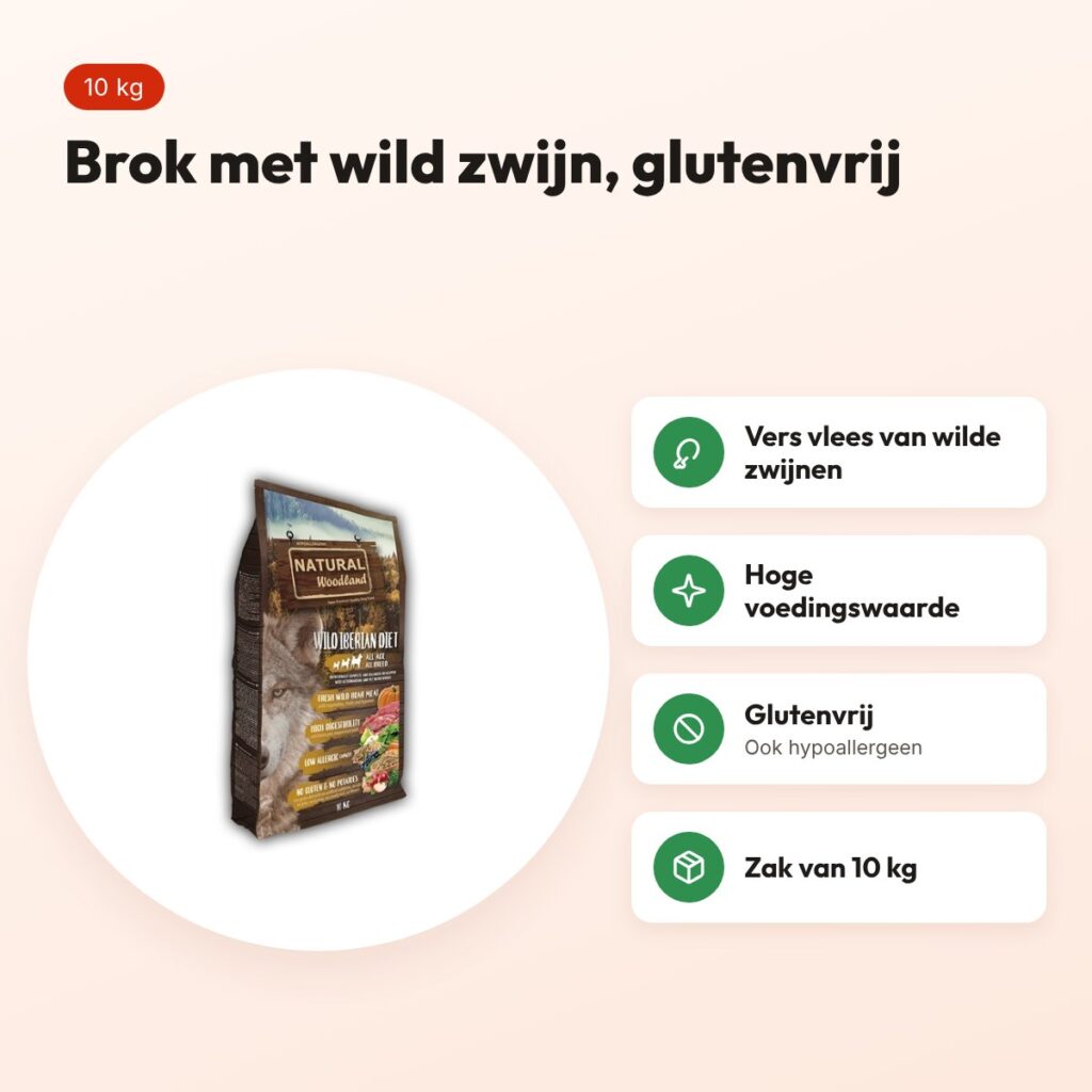 Natural Woodland hondenvoer Wild Iberian Diet 10 kg – wild zwijn – voordelen