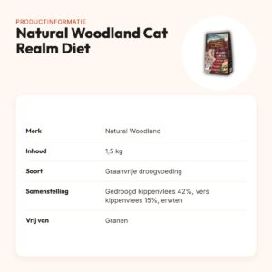 Natural Woodland kattenvoer Cat Realm Diet 1,5 kg – kip, graanvrij – productinformatie