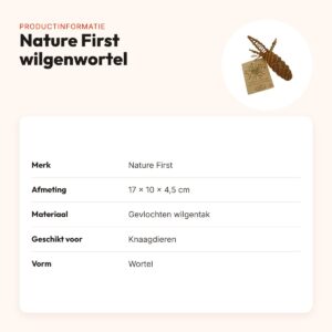 Nature First knaagspeelgoed wortel van wilg 17 x 10 x 4,5 cm – gevlochten – productinformatie