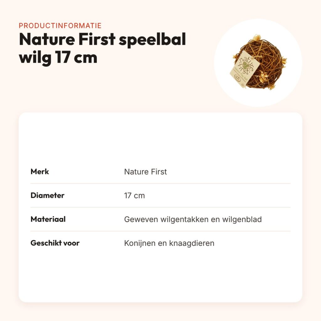 Nature First speelbal wilg 17 cm – geweven wilgentakken – productinformatie