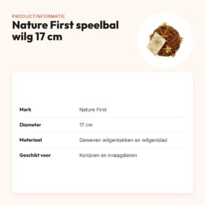 Nature First speelbal wilg 17 cm – geweven wilgentakken – productinformatie