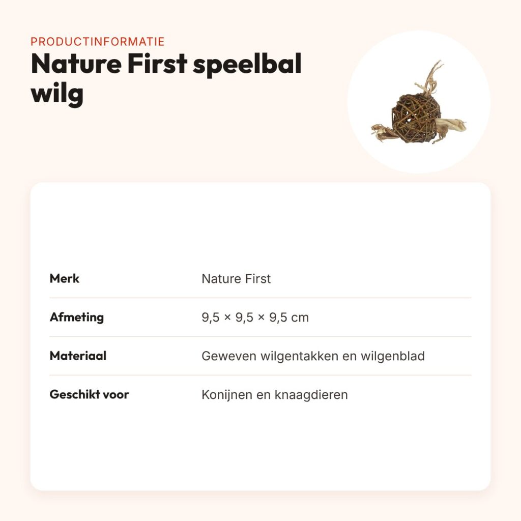 Nature First speelbal wilg 9,5 cm – geweven wilgentakken – productinformatie
