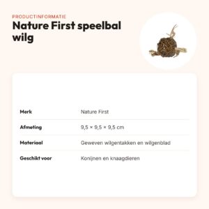 Nature First speelbal wilg 9,5 cm – geweven wilgentakken – productinformatie