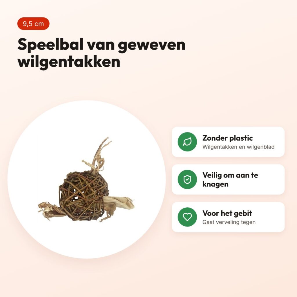 Nature First speelbal wilg 9,5 cm – geweven wilgentakken – voordelen