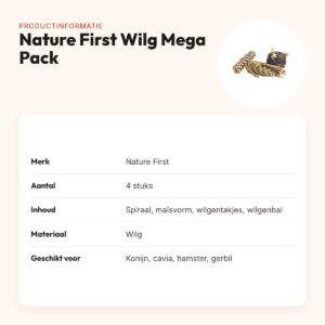 Nature First Wilg Mega Pack 4 stuks – spiraal, maïs, bal en sticks – productinformatie
