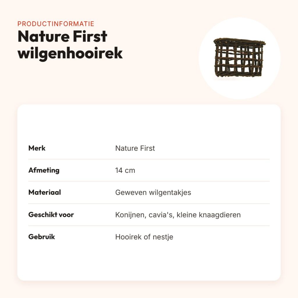 Nature First wilgenhooirek 14 cm – eetbaar, ook te gebruiken als nestje – productinformatie