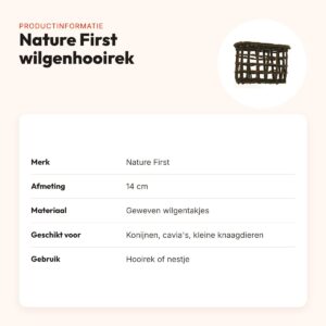 Nature First wilgenhooirek 14 cm – eetbaar, ook te gebruiken als nestje – productinformatie