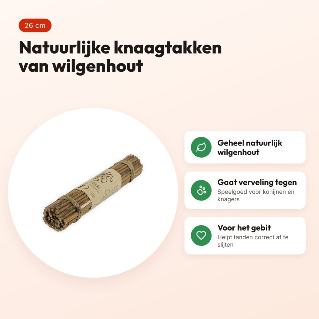 Nature First wilgentakken 26 cm – knaagtakken voor konijnen en knaagdieren – voordelen