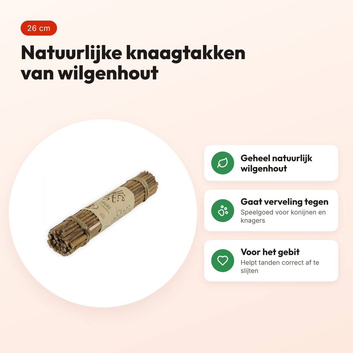 Nature First wilgentakken 26 cm – knaagtakken voor konijnen en knaagdieren – voordelen