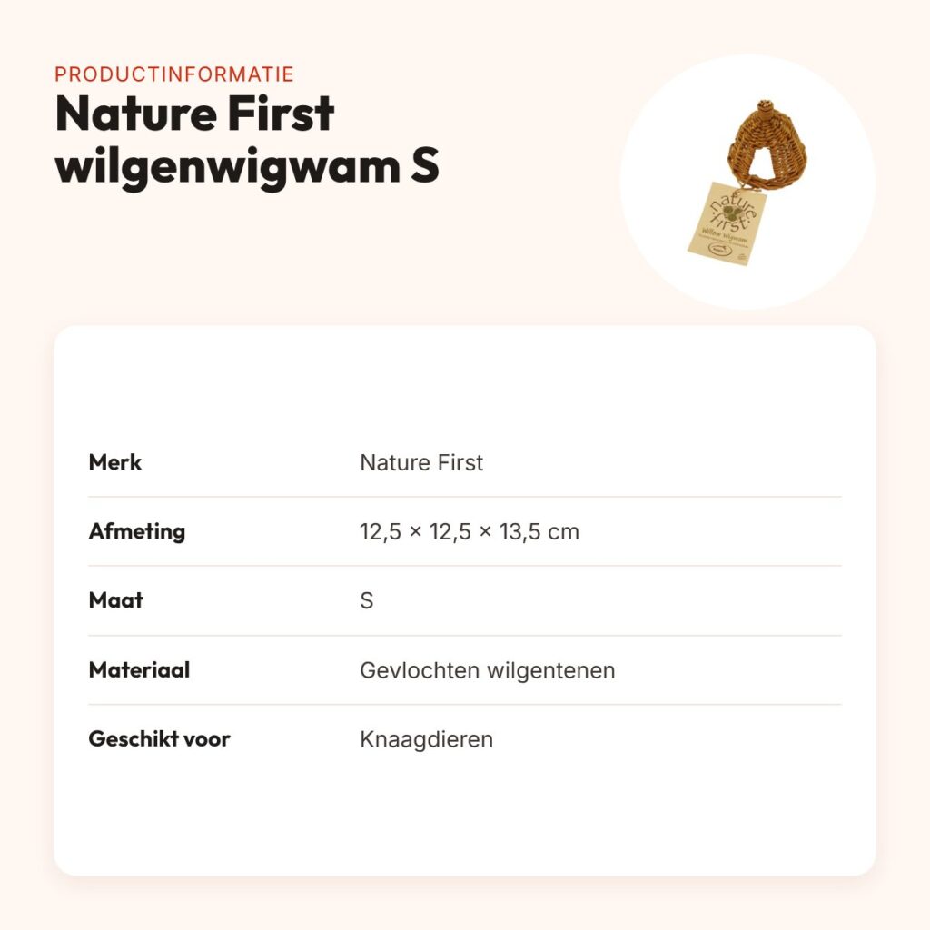 Nature First wilgenwigwam Small 12,5 x 12,5 x 13,5 cm – gevlochten – productinformatie