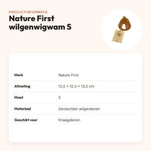Nature First wilgenwigwam Small 12,5 x 12,5 x 13,5 cm – gevlochten – productinformatie