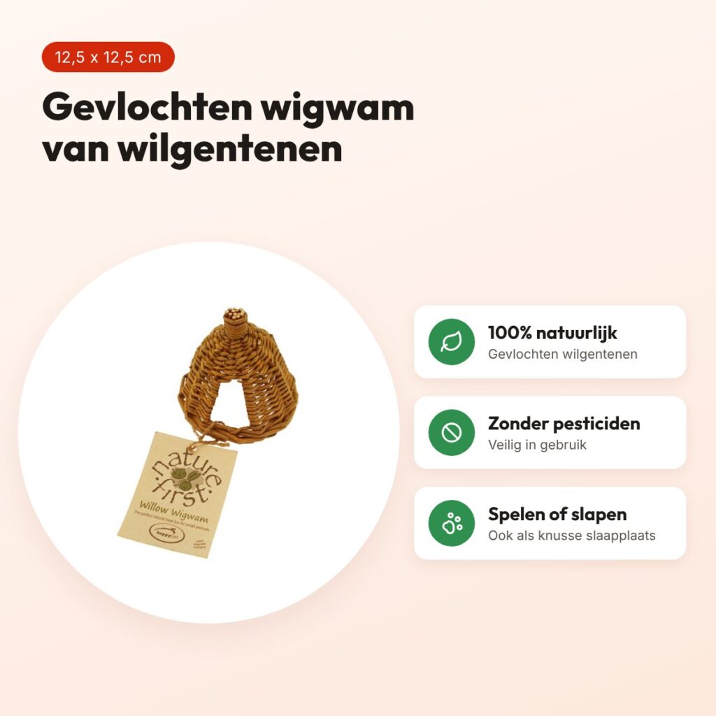Nature First wilgenwigwam Small 12,5 x 12,5 x 13,5 cm – gevlochten – voordelen