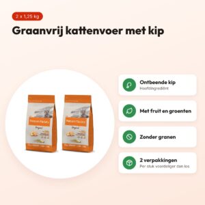 Nature's Variety kattenvoer kip 1,25 kg – zonder granen – multipack 2 stuks – voordelen