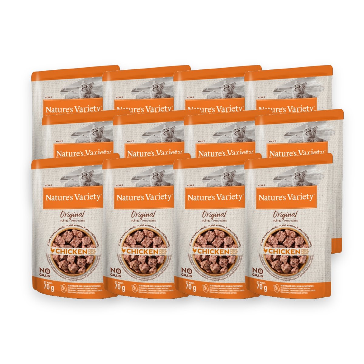 Nature's Variety kattenvoer pouch kip 12 x 70 g – graanvrij natvoer