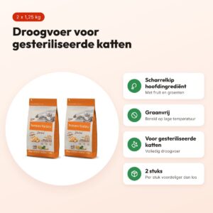 Nature's Variety kattenvoer Sterilized kip 1,25 kg – multipack 2 stuks – voordelen