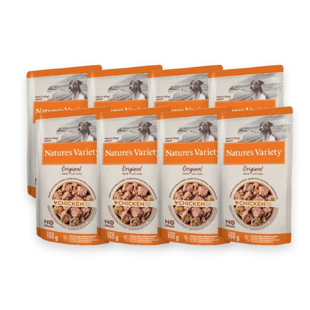 Nature's Variety Original hondenvoer Mini Pouch kip 8 x 150 g – graanvrij