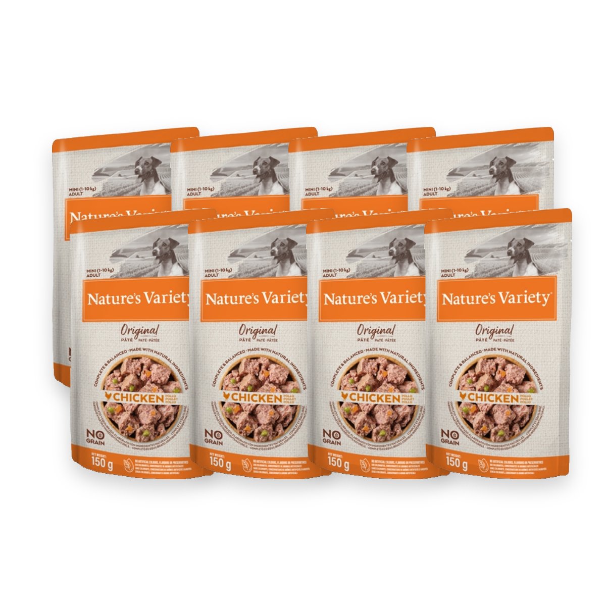 Nature's Variety Original hondenvoer Mini Pouch kip 8 x 150 g – graanvrij