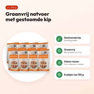 Nature's Variety Original hondenvoer Mini Pouch kip 8 x 150 g – graanvrij – voordelen