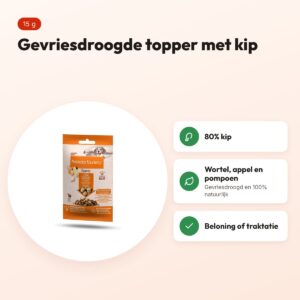 Natures Variety Freeze Dried Toppers kip 15 g – met groente en fruit – voordelen