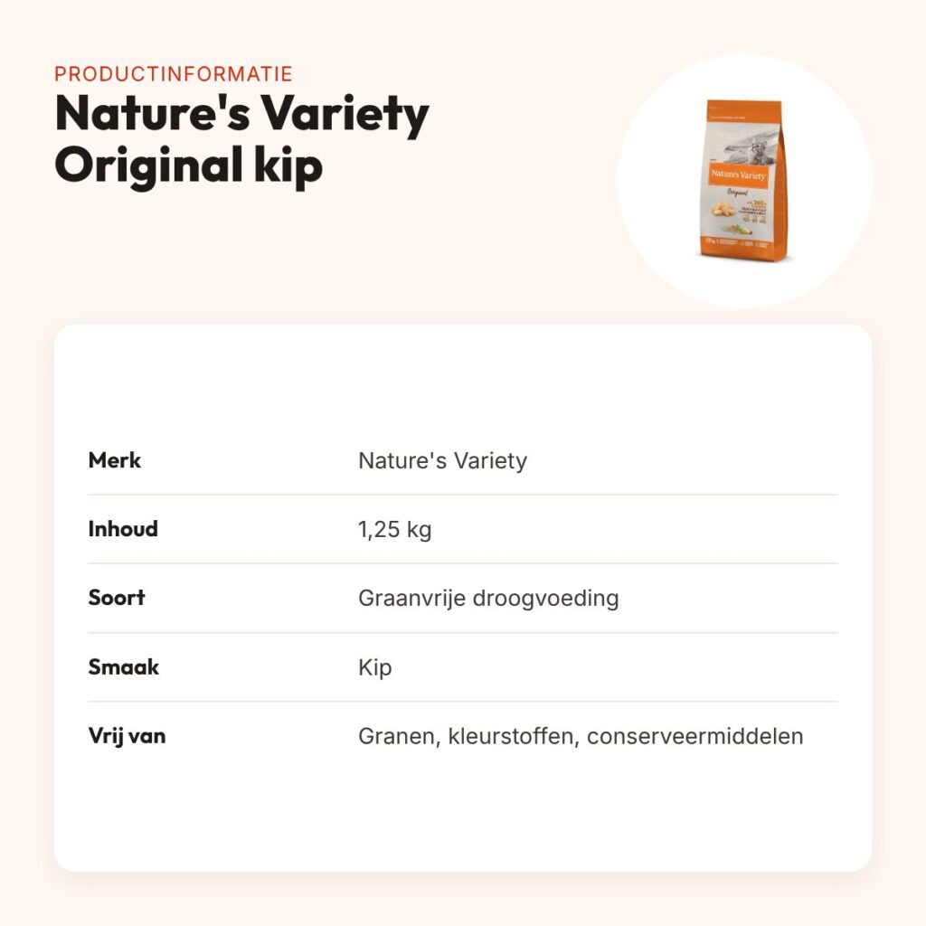 Natures Variety kattenvoer Original Kip 1,25 kg – graanvrij – productinformatie