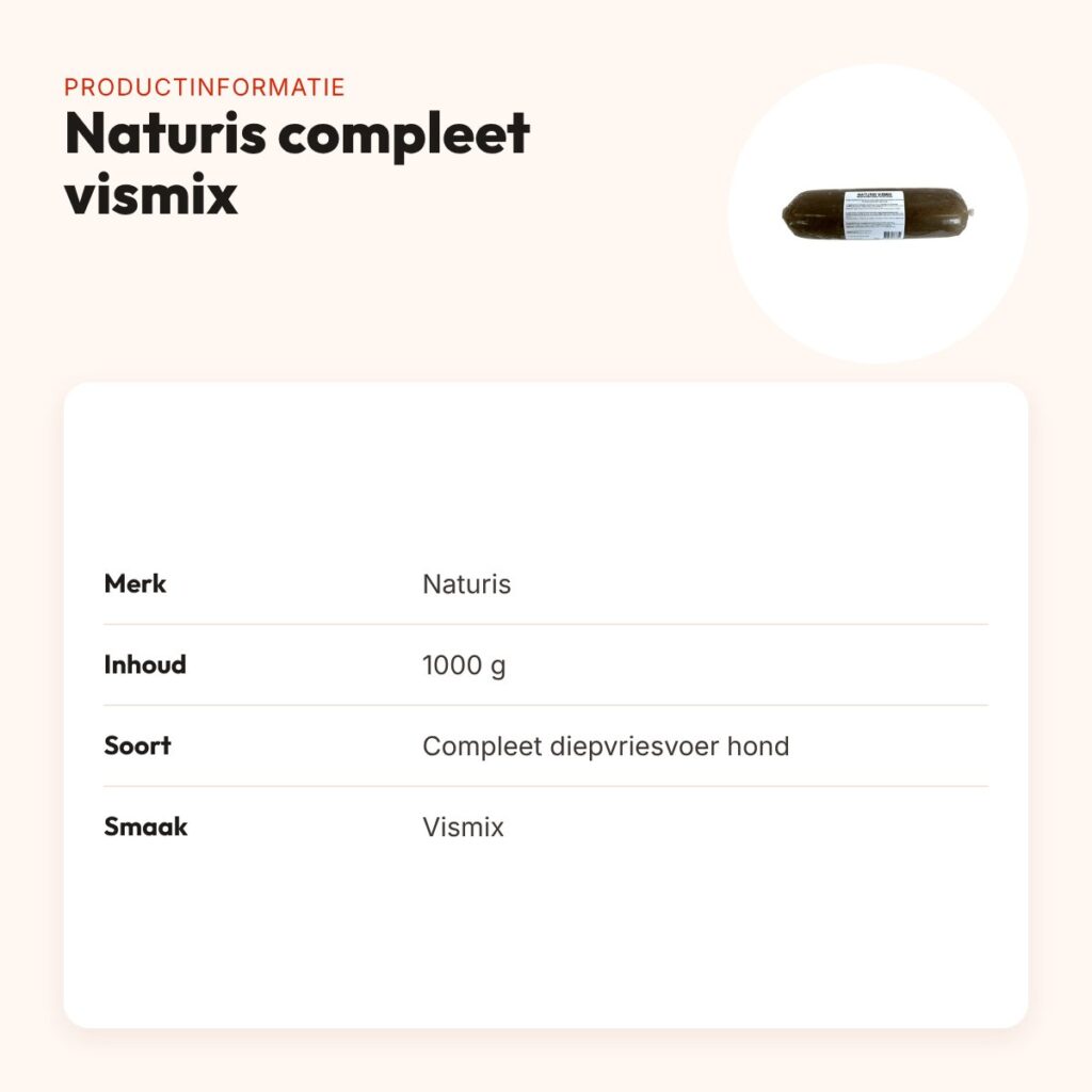 Naturis compleet vismix hondenvoer 1000 g – diepgevroren – productinformatie