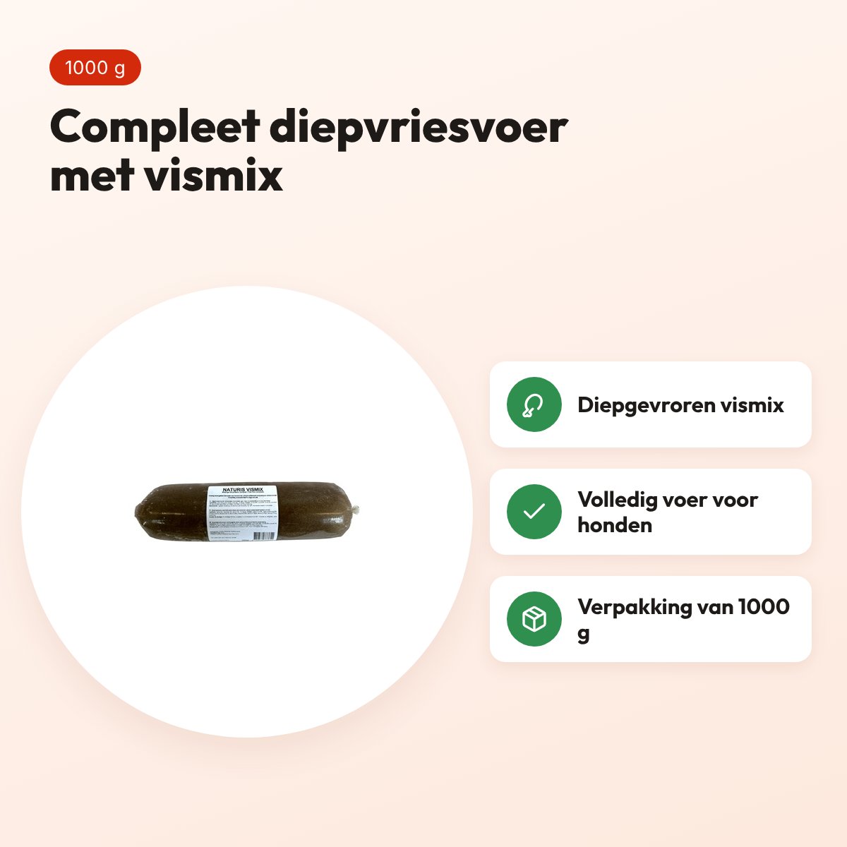 Naturis compleet vismix hondenvoer 1000 g – diepgevroren – voordelen