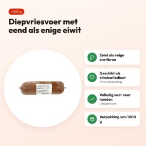Naturis eend hondenvoer 1000 g – diepgevroren, één eiwitbron – voordelen