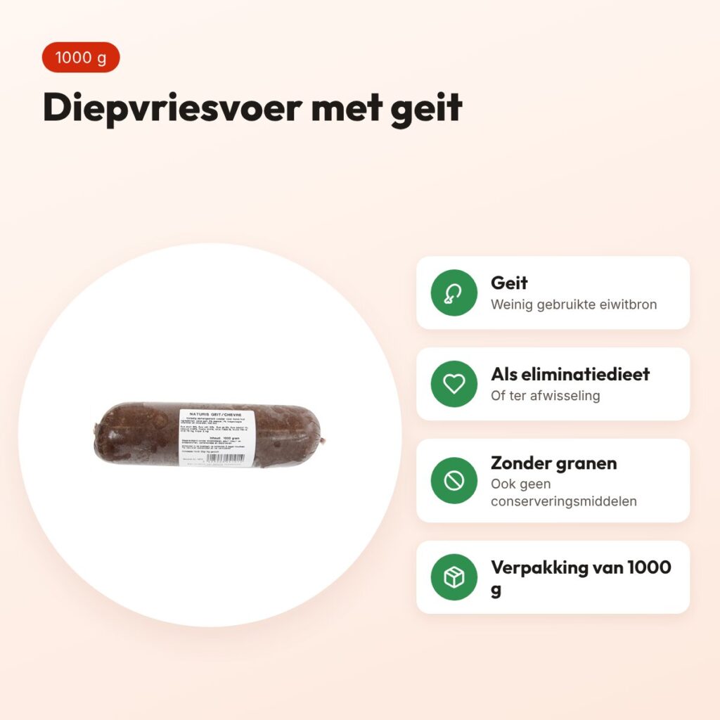 Naturis geit hondenvoer 1000 g – diepgevroren, eliminatiedieet – voordelen