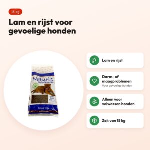 Naturis hondenvoer brok Lam/Rijst Sensitive 15 kg – voordelen