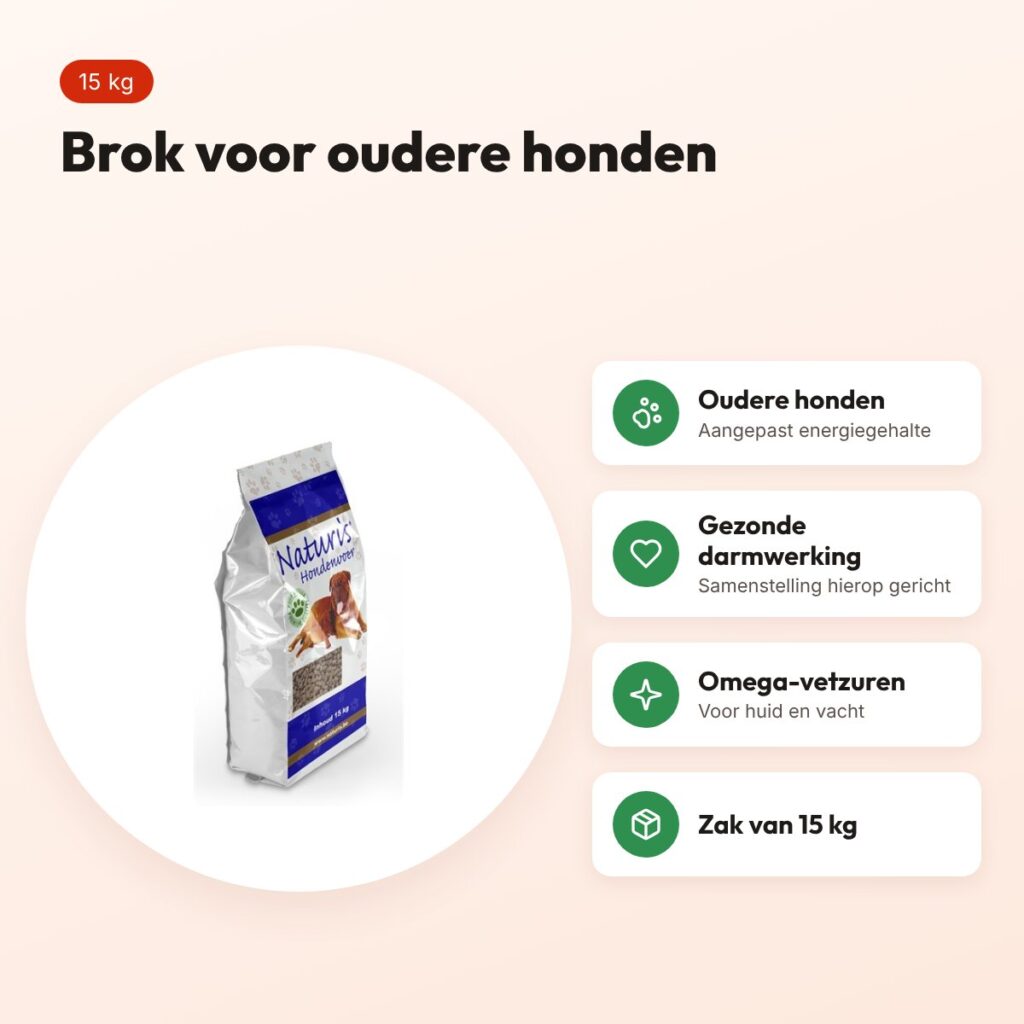 Naturis hondenvoer brok Senior Light 15 kg – voor oudere honden – voordelen