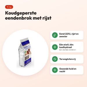 Naturis hondenvoer geperste brok eend 15 kg – tarweglutenvrij – voordelen