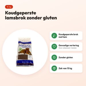 Naturis hondenvoer geperste brok lam 15 kg – glutenvrij – voordelen