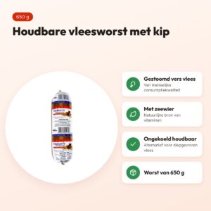 Naturis hondenvoer houdbaar kip 650 g – gestoomd vers vlees met zeewier – voordelen