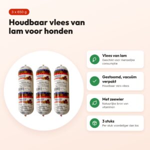 Naturis hondenvoer houdbaar vers vlees lam 650 g – multipack 3 stuks – voordelen