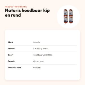 Naturis houdbaar hondenvoer kip en rund 650 g – multipack 2 stuks – productinformatie