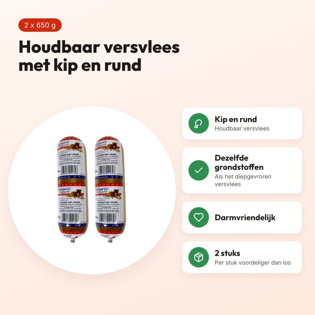 Naturis houdbaar hondenvoer kip en rund 650 g – multipack 2 stuks – voordelen