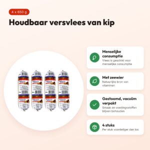 Naturis houdbaar hondenvoer kip met zeewier 650 g – multipack 4 stuks – voordelen