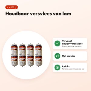 Naturis houdbaar hondenvoer lam met zeewier 650 g – multipack 4 stuks – voordelen