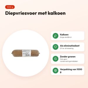 Naturis kalkoen hondenvoer 1000 g – diepgevroren, één eiwitbron – voordelen