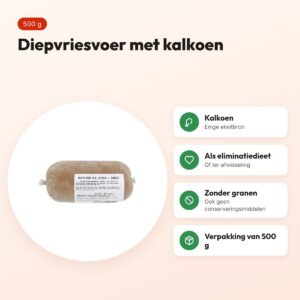 Naturis kalkoen hondenvoer 500 g – diepgevroren – voordelen