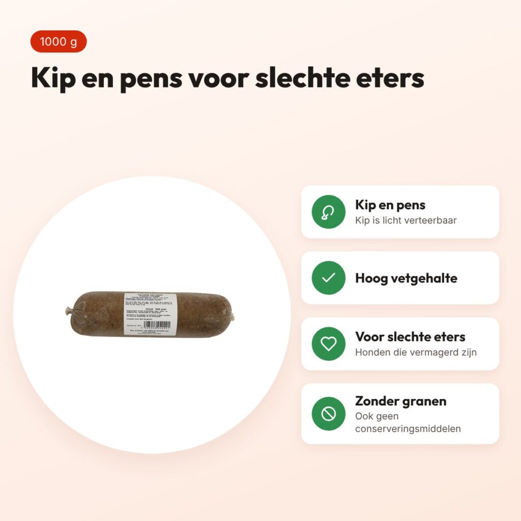 Naturis kip en pens hondenvoer 1000 g – diepgevroren – voordelen