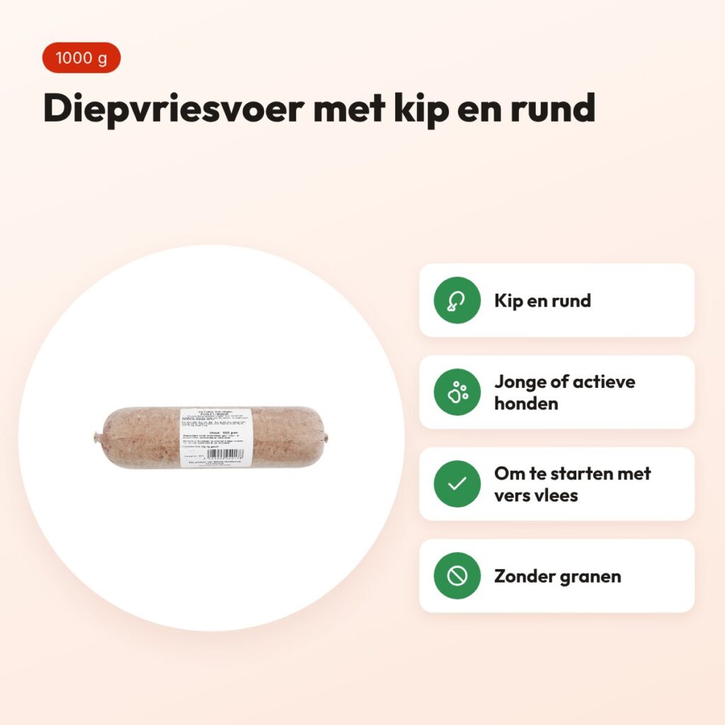 Naturis kip en rund hondenvoer 1000 g – diepgevroren – voordelen