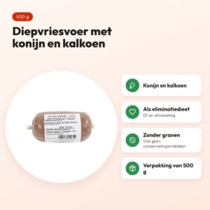 Naturis konijn en kalkoen hondenvoer 500 g – diepgevroren – voordelen