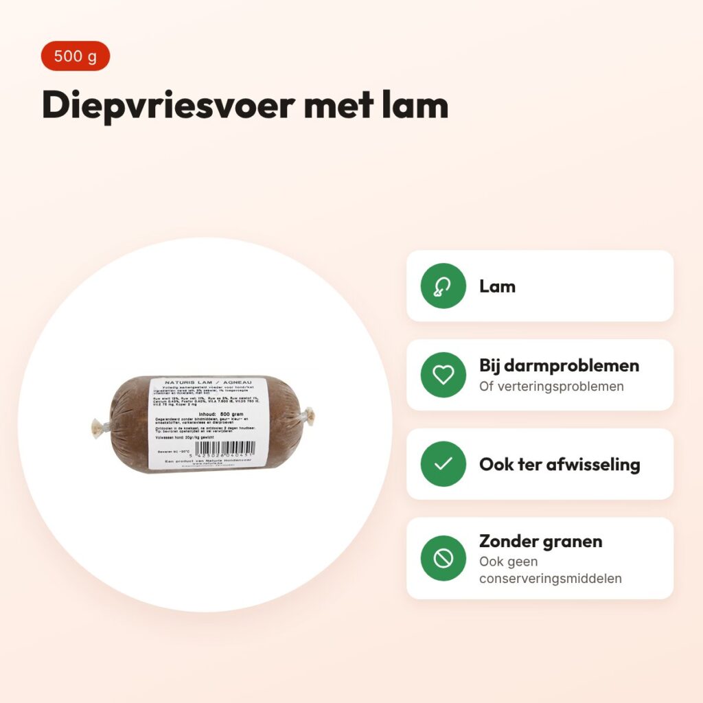 Naturis lam hondenvoer 500 g – diepgevroren – voordelen