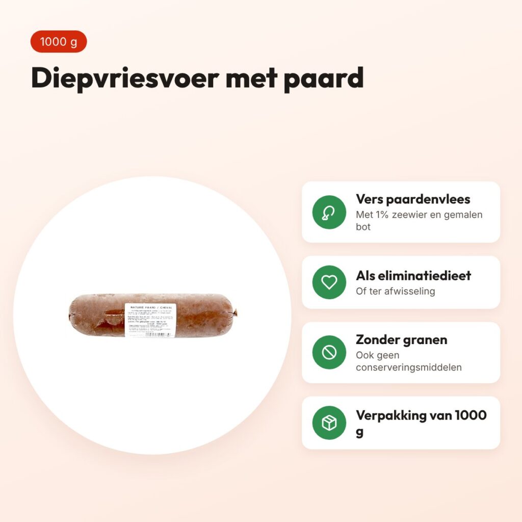 Naturis paard hondenvoer 1000 g – diepgevroren – voordelen