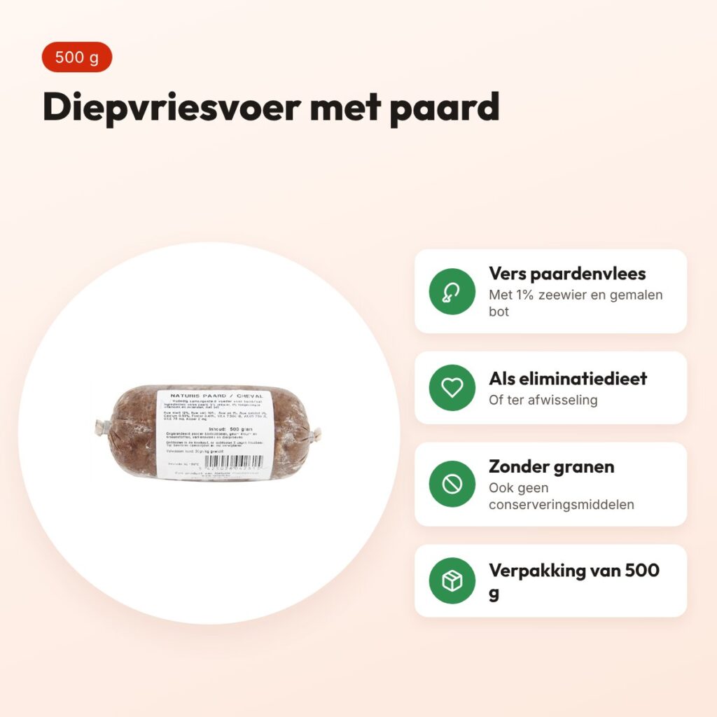 Naturis paard hondenvoer 500 g – diepgevroren – voordelen