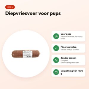 Naturis Puppy Premium hondenvoer 1000 g – diepgevroren – voordelen