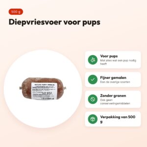 Naturis Puppy Premium hondenvoer 500 g – diepgevroren – voordelen