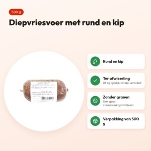 Naturis rund en kip hondenvoer 500 g – diepgevroren – voordelen