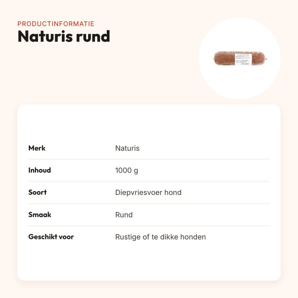 Naturis rund hondenvoer 1000 g – diepgevroren – productinformatie